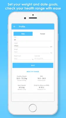 Perfect BMI - Weight tracker & BMI calculator android App screenshot 1